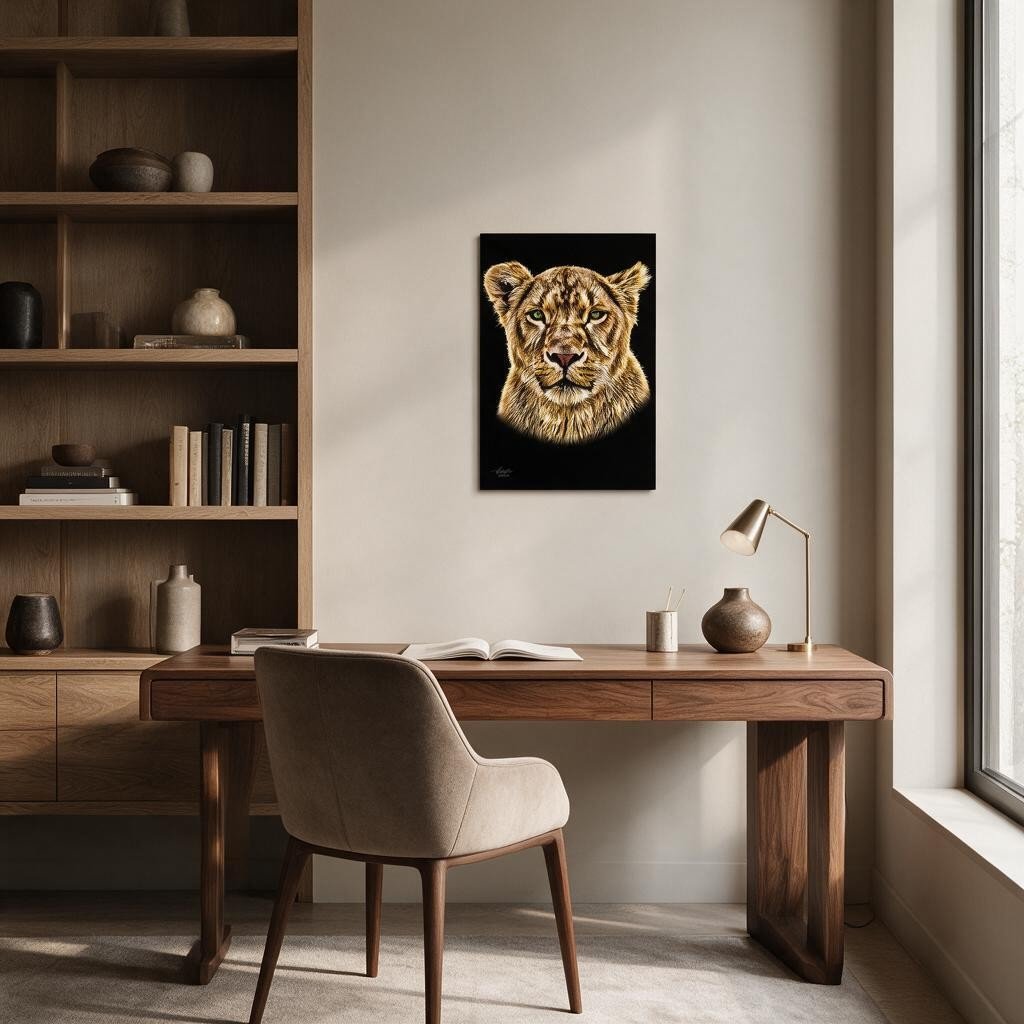 Lioness Fine Art Giclée Matte Black Poster - HD Printing