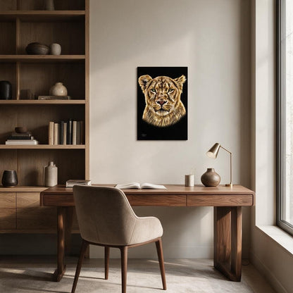 Lioness Fine Art Giclée Matte Black Poster - HD Printing