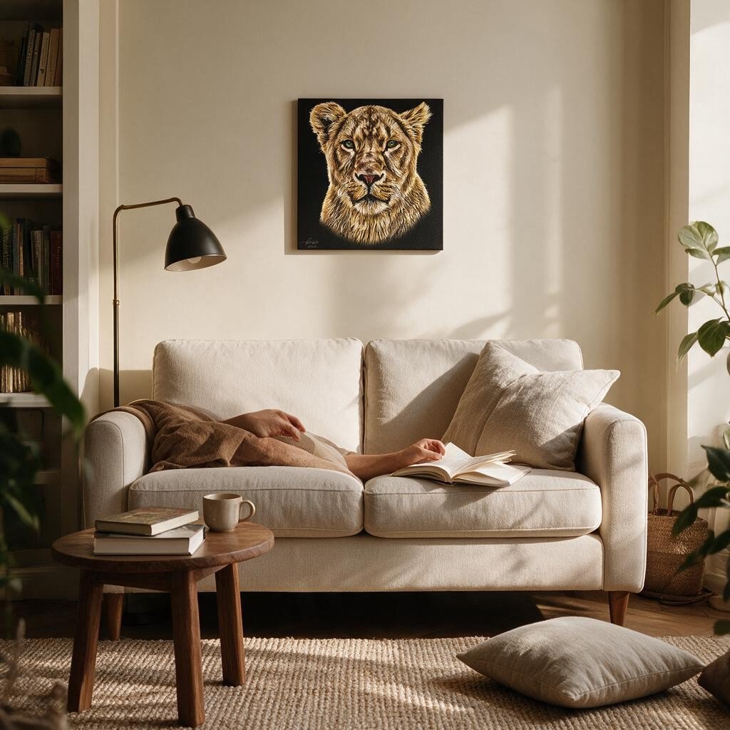 Lioness Fine Art Giclée Matte Black Poster - HD Printing