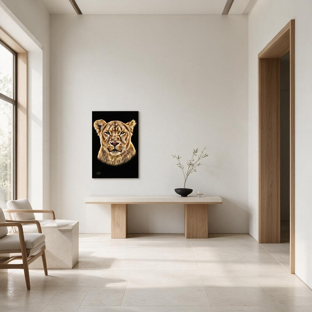 Lioness Fine Art Giclée Matte Black Poster - HD Printing