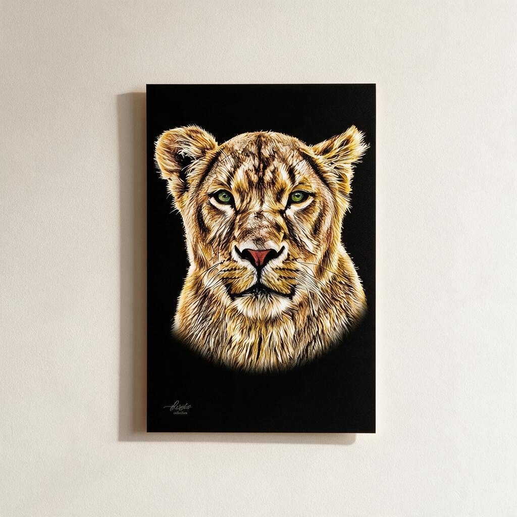 Lioness Fine Art Giclée Matte Black Poster - HD Printing