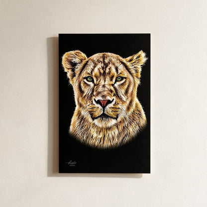 Lioness Fine Art Giclée Matte Black Poster - HD Printing