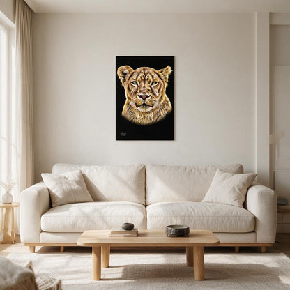Lioness Fine Art Giclée Matte Black Poster - HD Printing