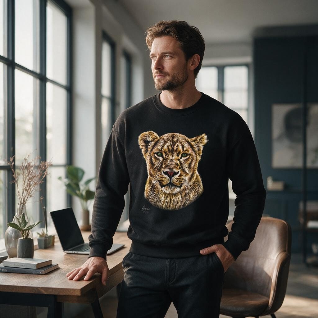 Lioness Heavy Unisex Sweatshirt - HD Printing