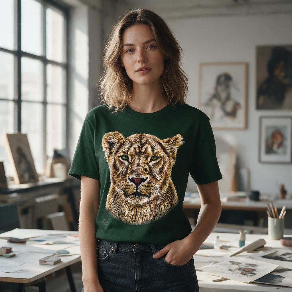 Lioness Unisex Cotton T-Shirt - HD Printing