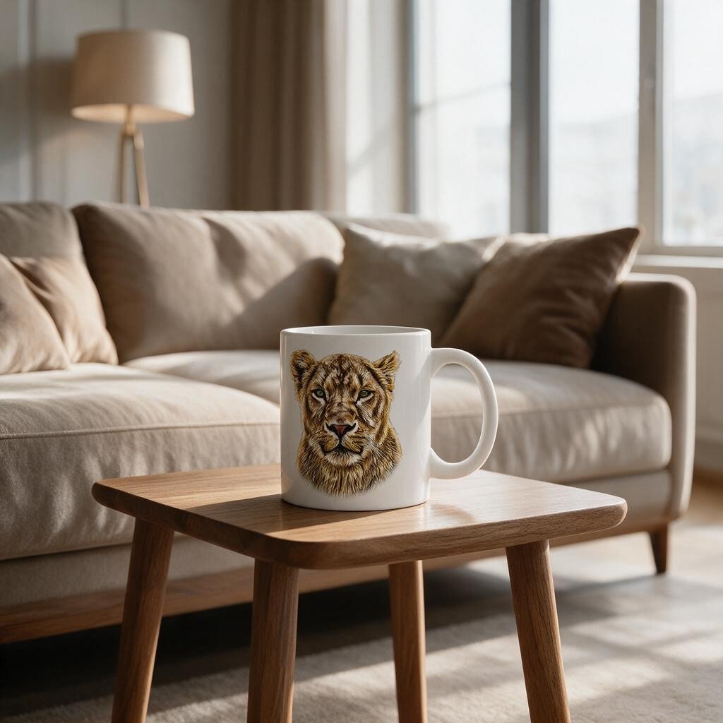Lioness White Ceramic 11oz Mug - HD Printing