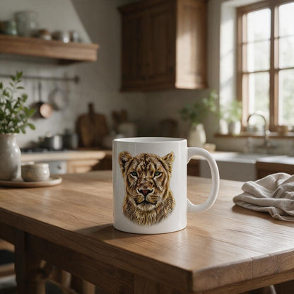 Lioness White Ceramic 11oz Mug - HD Printing