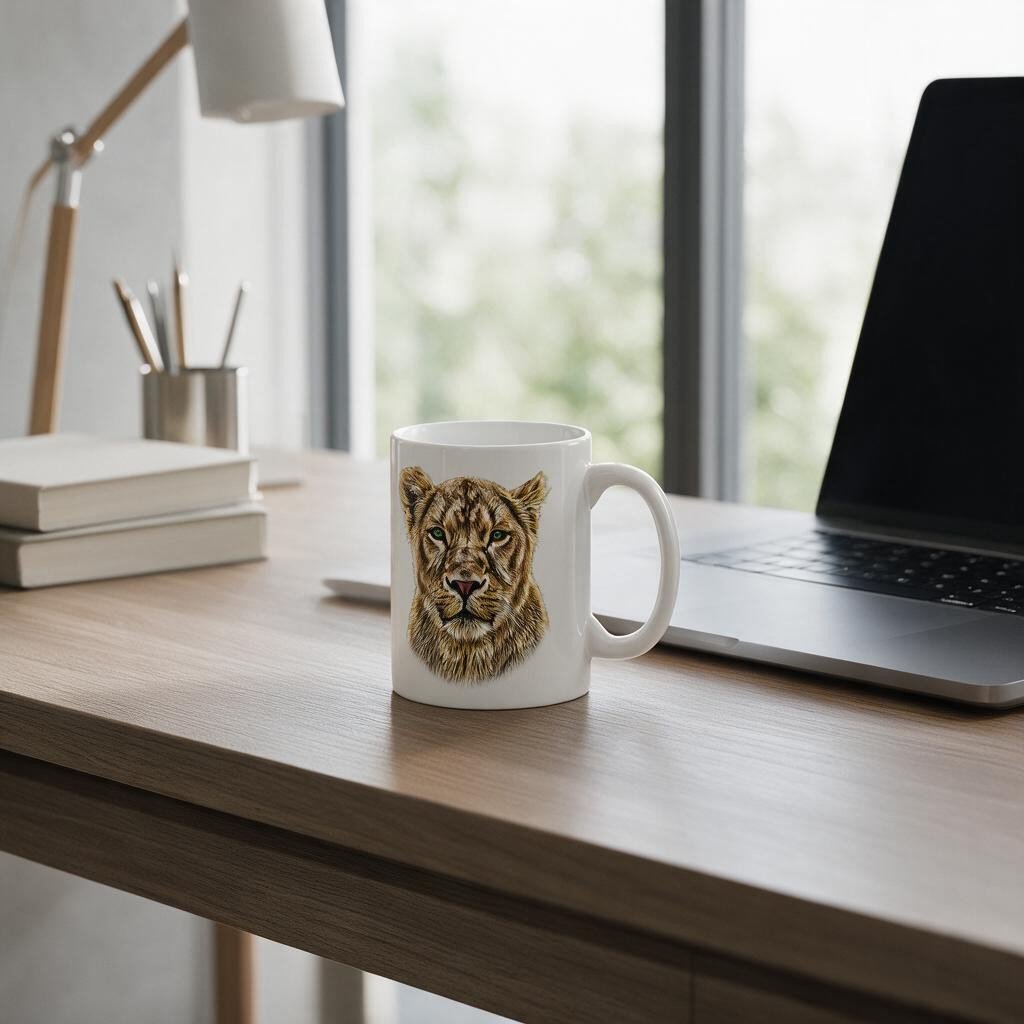 Lioness White Ceramic 11oz Mug - HD Printing
