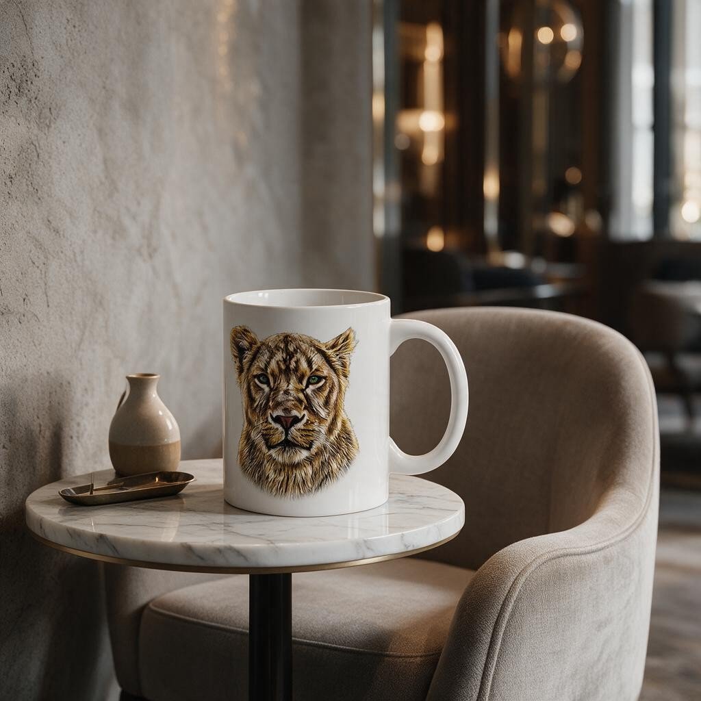Lioness White Ceramic 11oz Mug - HD Printing