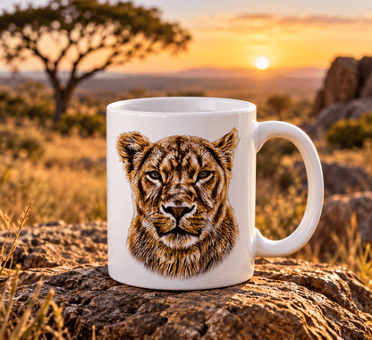 Lioness White Ceramic 11oz Mug - HD Printing