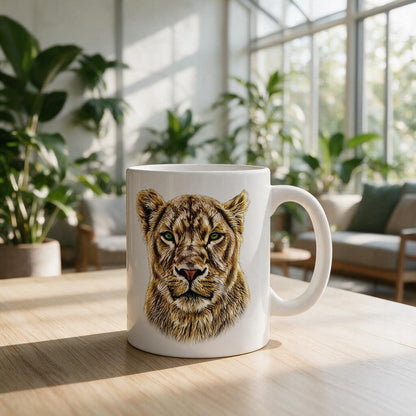 Lioness White Ceramic 11oz Mug - HD Printing