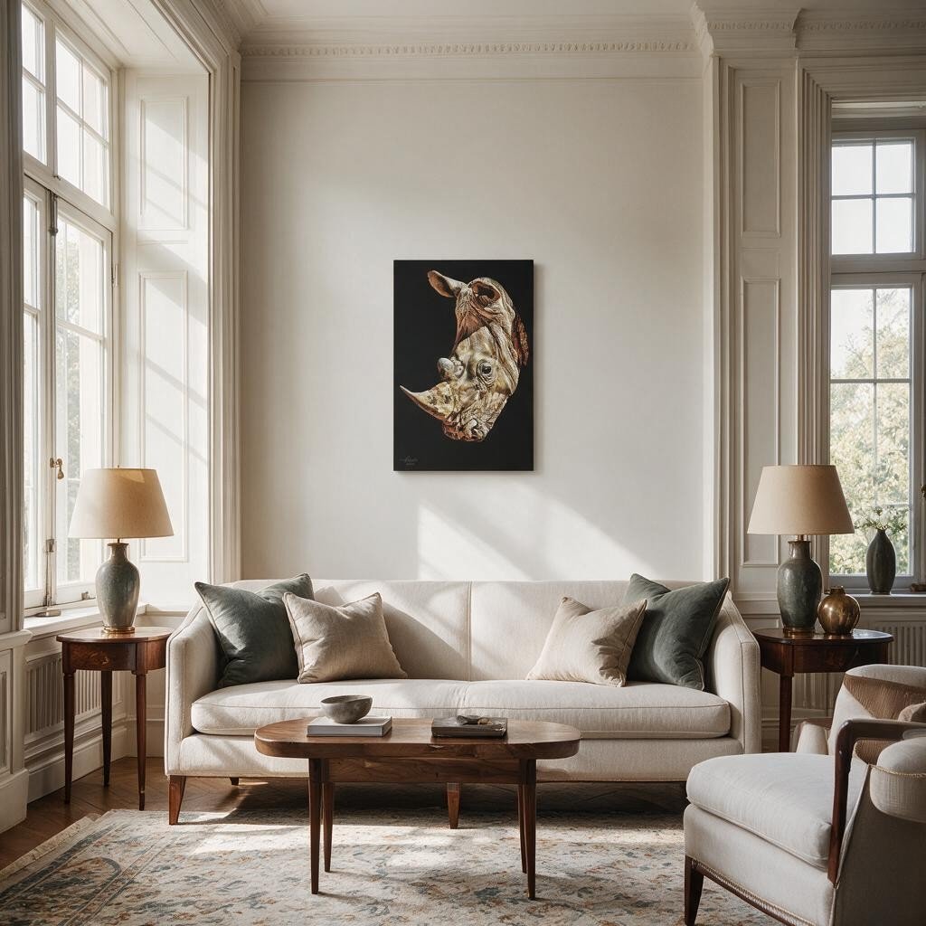 Rhino Fine Art Giclée Matte Black Poster - HD Printing