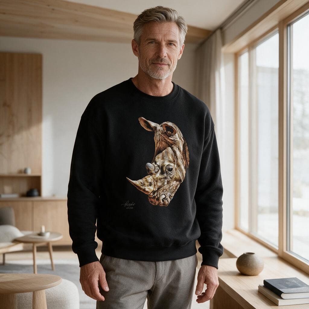 Rhinoceros Unisex Heavy Sweatshirt - HD Printing