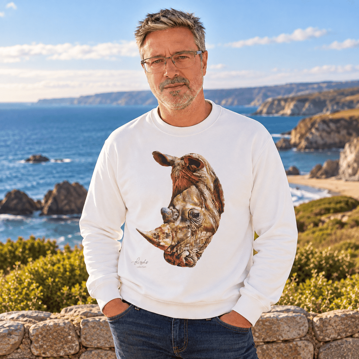 Rhinoceros Unisex Heavy Sweatshirt - HD Printing
