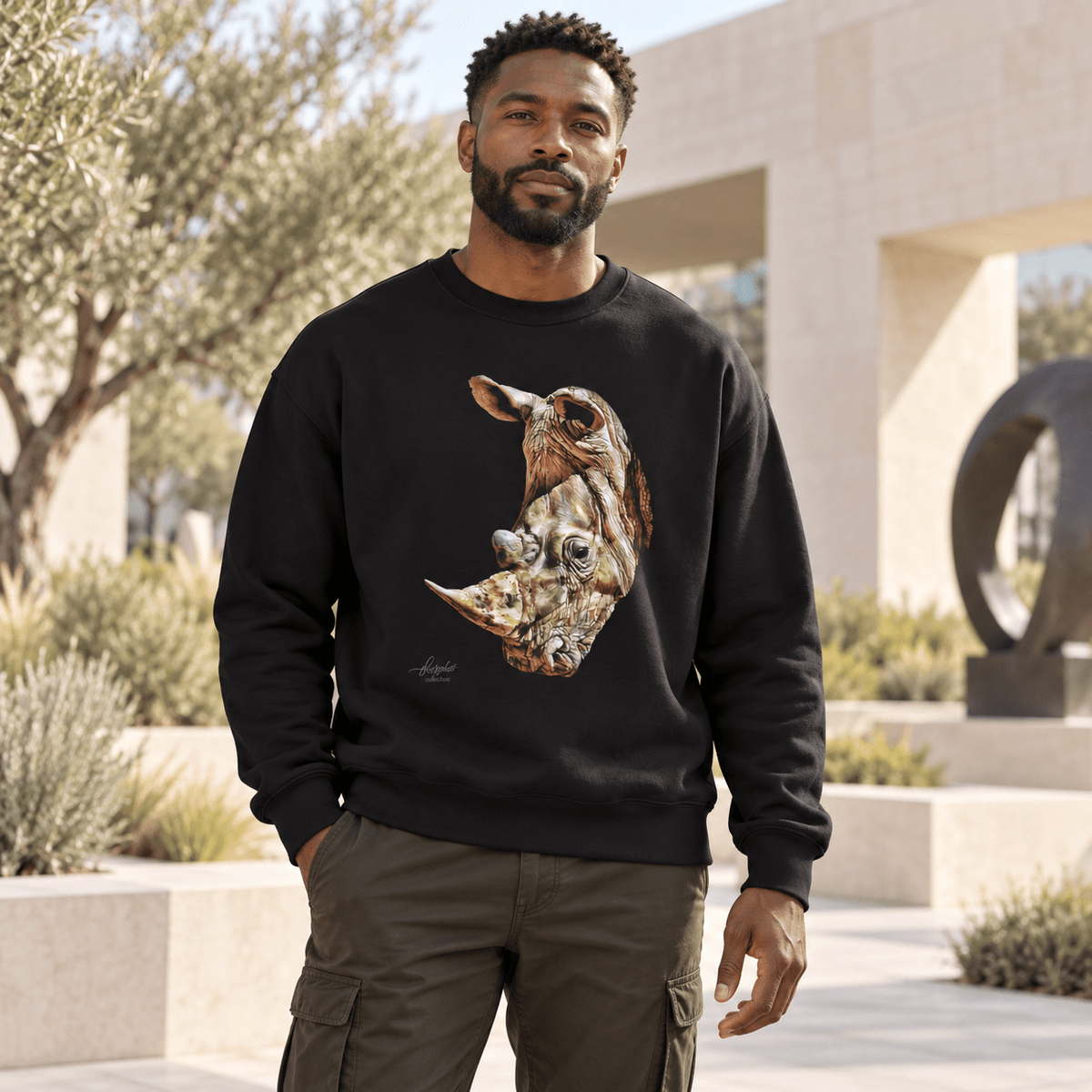 Rhinoceros Unisex Heavy Sweatshirt - HD Printing