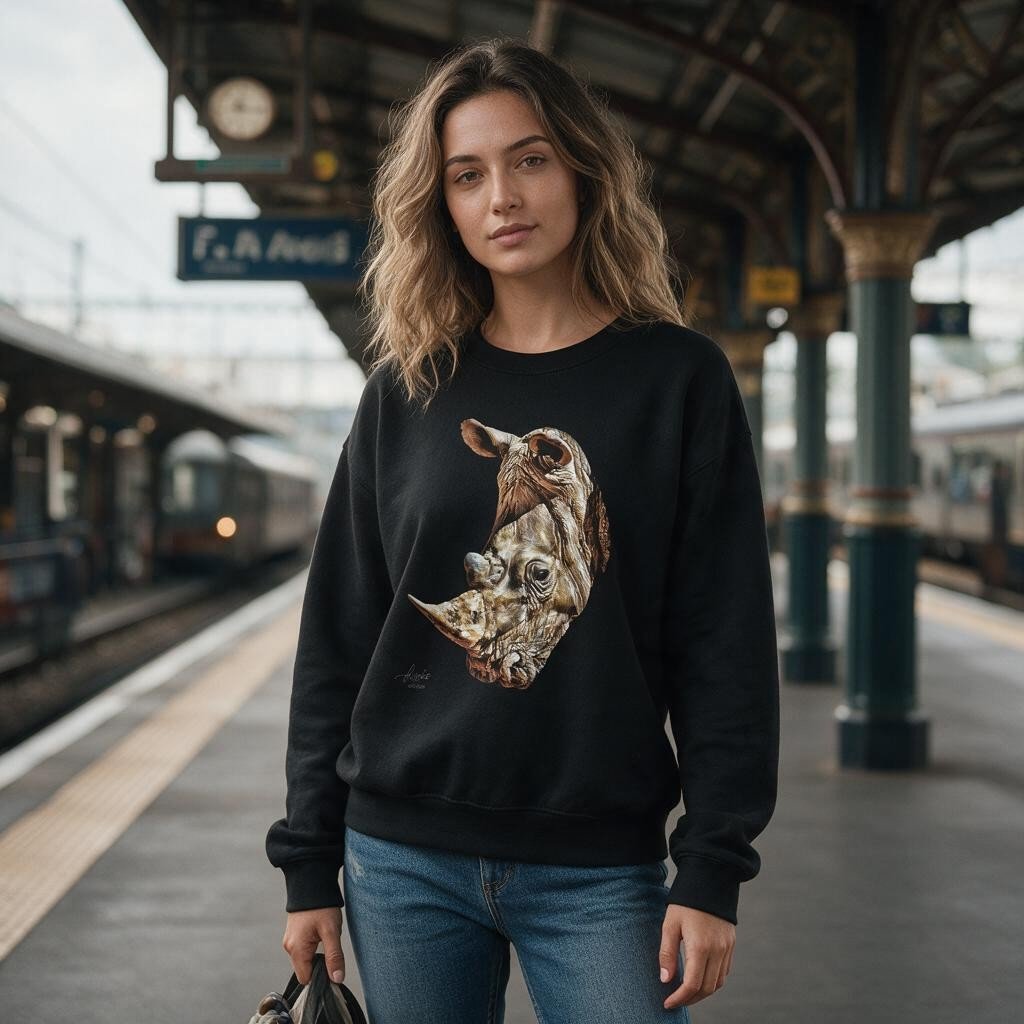 Rhinoceros Unisex Heavy Sweatshirt - HD Printing