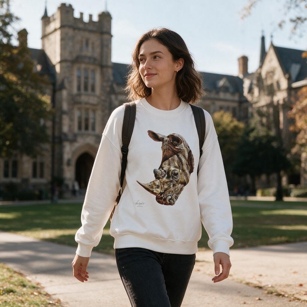 Rhinoceros Unisex Heavy Sweatshirt - HD Printing