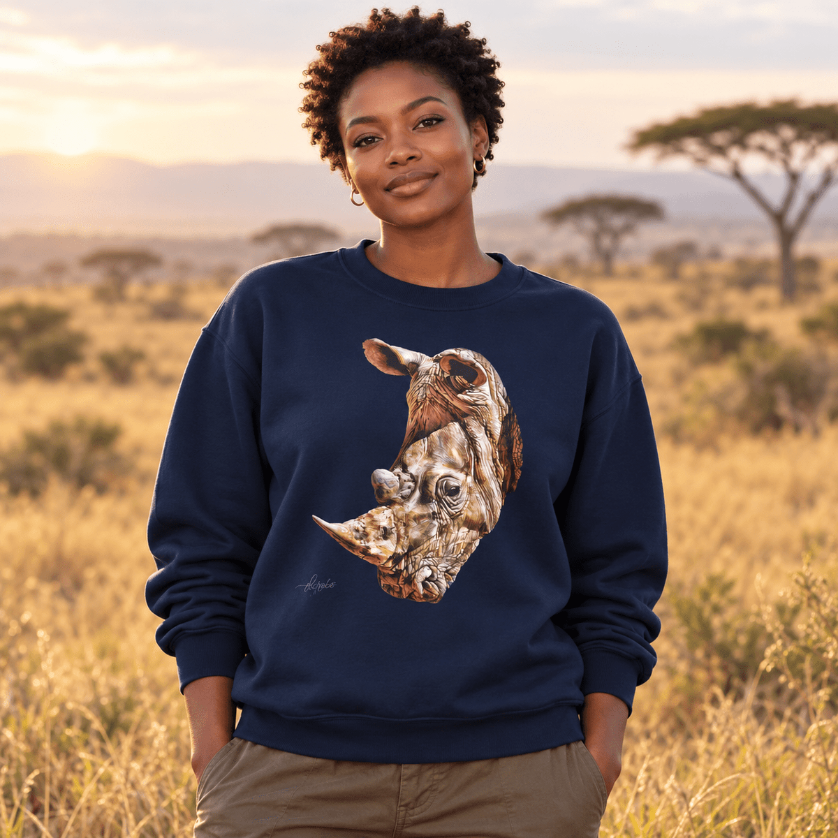 Rhinoceros Unisex Heavy Sweatshirt - HD Printing