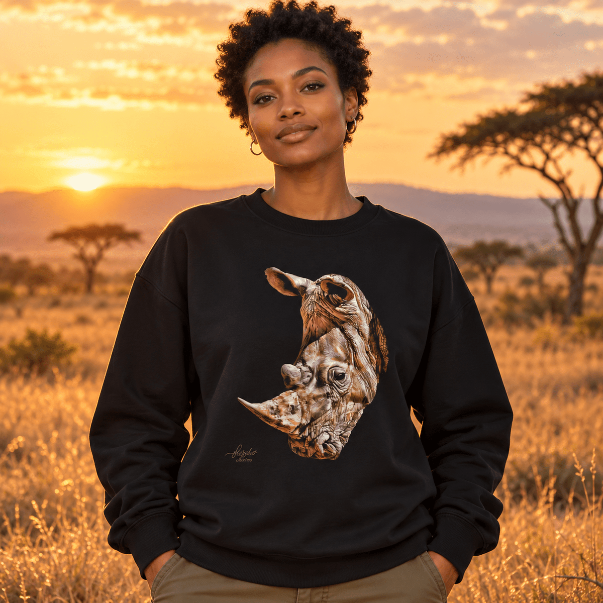 Rhinoceros Unisex Heavy Sweatshirt - HD Printing